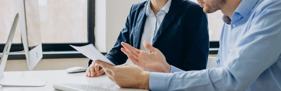 Business Team Working Office Discussing Job Issues